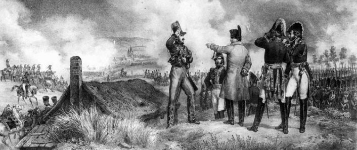 Napoleon overseeing the battle