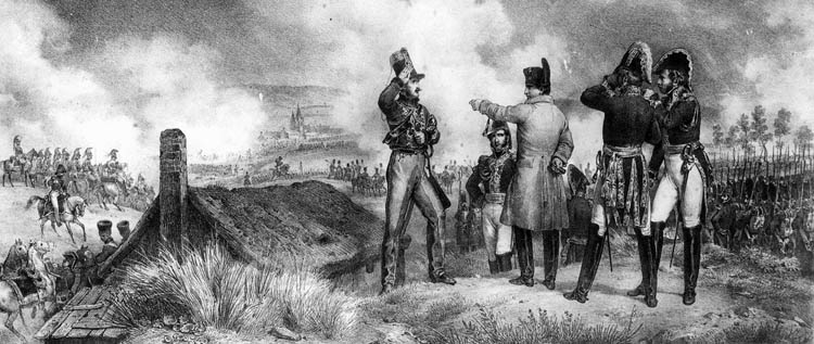 Napoleon overseeing the battle