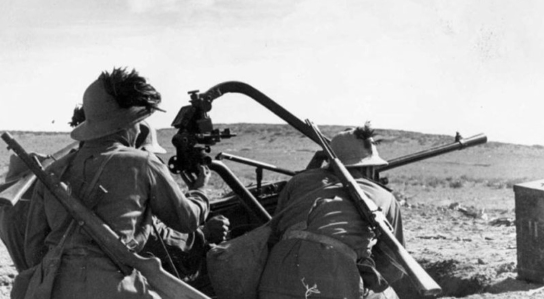 Italian Bersaglieri gunners at El Alamein.
