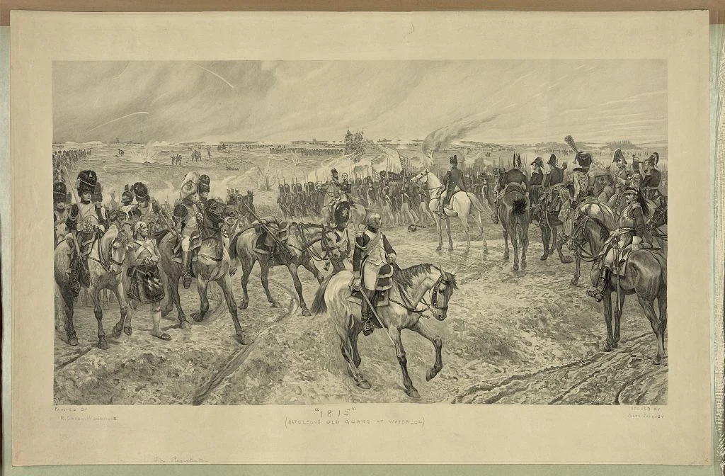 Later print depicting Napoleon’s Old Guard at Waterloo