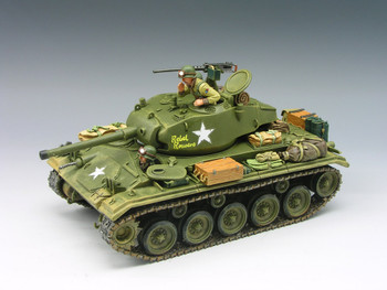 King & Country DD092 M24 Chaffee in Olive Drab. Set reference photograph from the Operation ToyBox media library; image © King & Country.