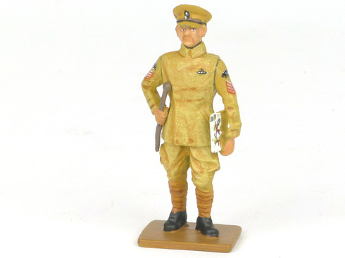 Del Prado Royal Flying Corps sergeant in khaki carrying a folded map and a short dark stick