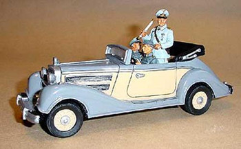 LAH019 Gray Cream Mercedes Staff Car with Goering Luftwaffe Driver Adjutant by King & Country