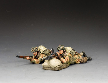 MG088 Lying Prone Bren Gun Team by King & Country