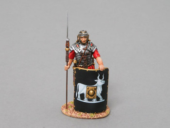 ROM002C Roman Empire 9th Legionnaire Standing Ready Black Shield by Thomas Gunn