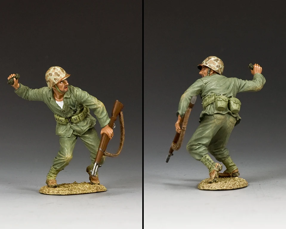 King & Country USMC015 Marine Grenadier shown from multiple angles
