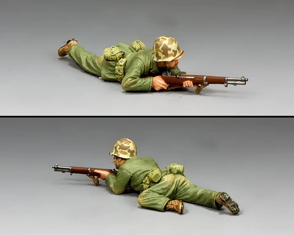 King & Country USMC031 Marine Crawling into Position shown from multiple angles