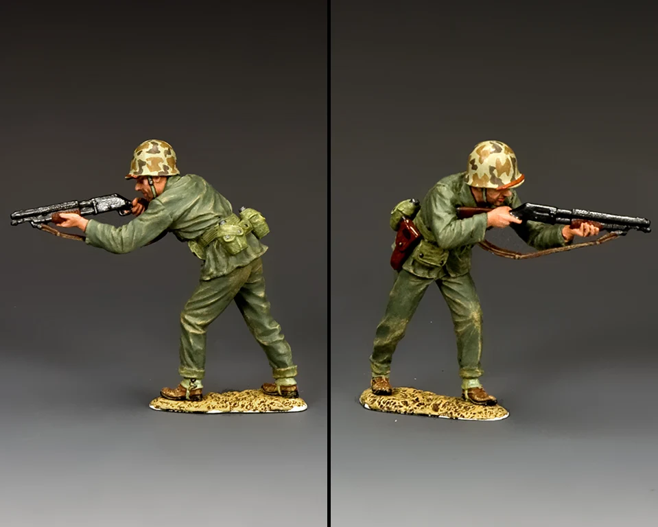 King & Country USMC036 Shotgun Marine shown from multiple angles