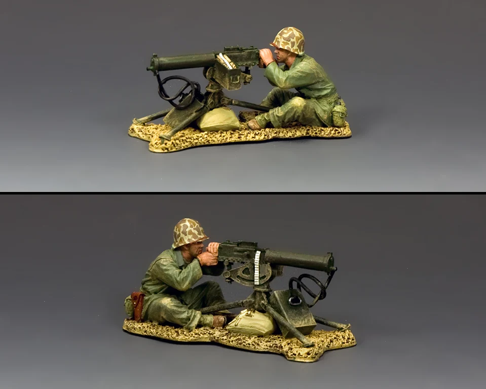 King & Country USMC045 Marine Machine Gunner shown from multiple angles
