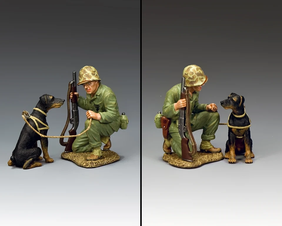 King & Country USMC052 Pacific War Dog shown from multiple angles