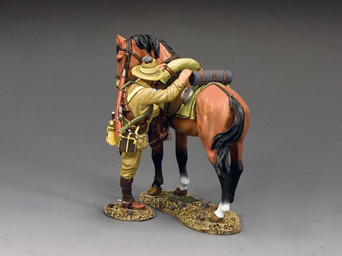 King & Country AL108 Trooper Mounting Up (Brown Horse)